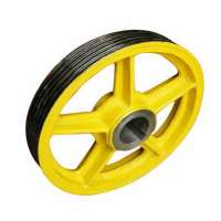 Densen customized PU Nylon pulley 75mm Elevator Escalator Step Roller Wheel with 6204 Bearing